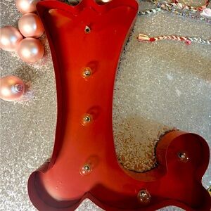 23” Large initial letter “L” red metal marquee light